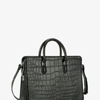 Briefcase In Black Alligator Leather