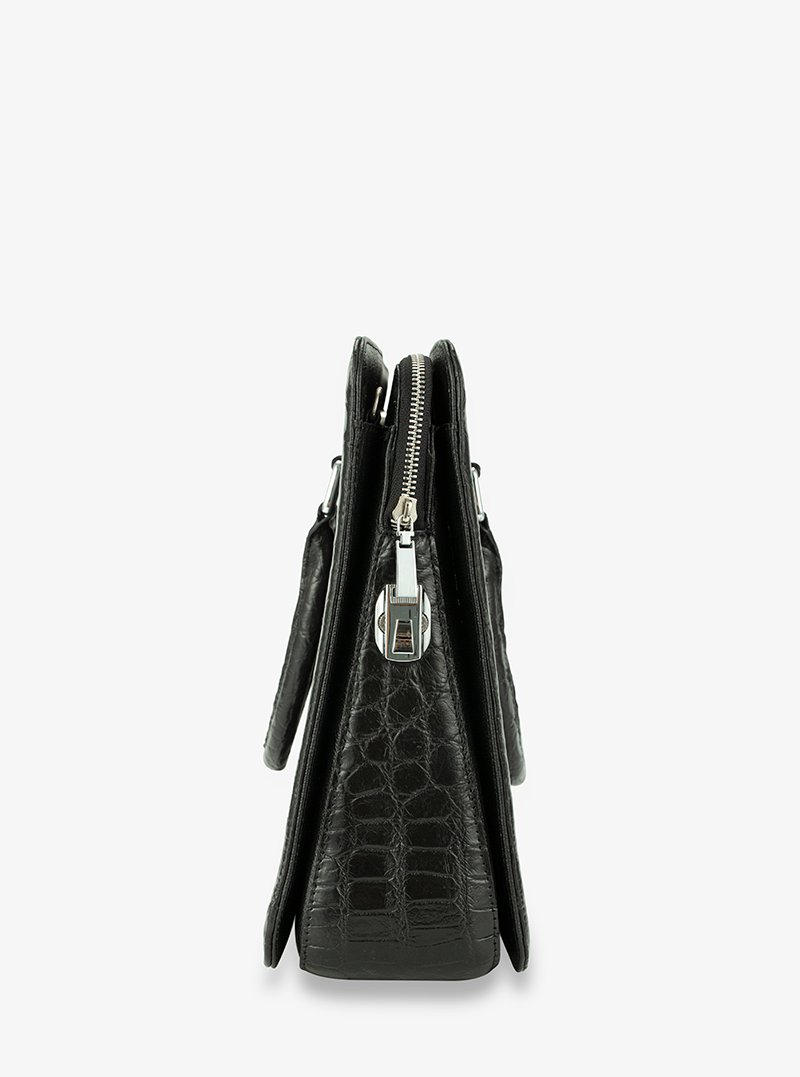 Alohaleather Briefcase In Black Alligator Leather - Image 5