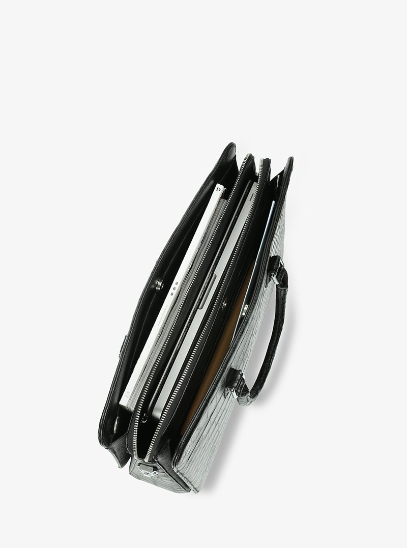 Alohaleather Briefcase In Black Alligator Leather - Image 11