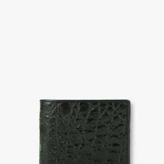 Alohaleather Bifold Black Wallet In Alligator Leather