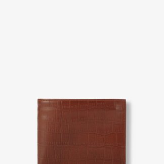 Bifold Wallet In Alohaleather Brown Alligator Pattern Leather