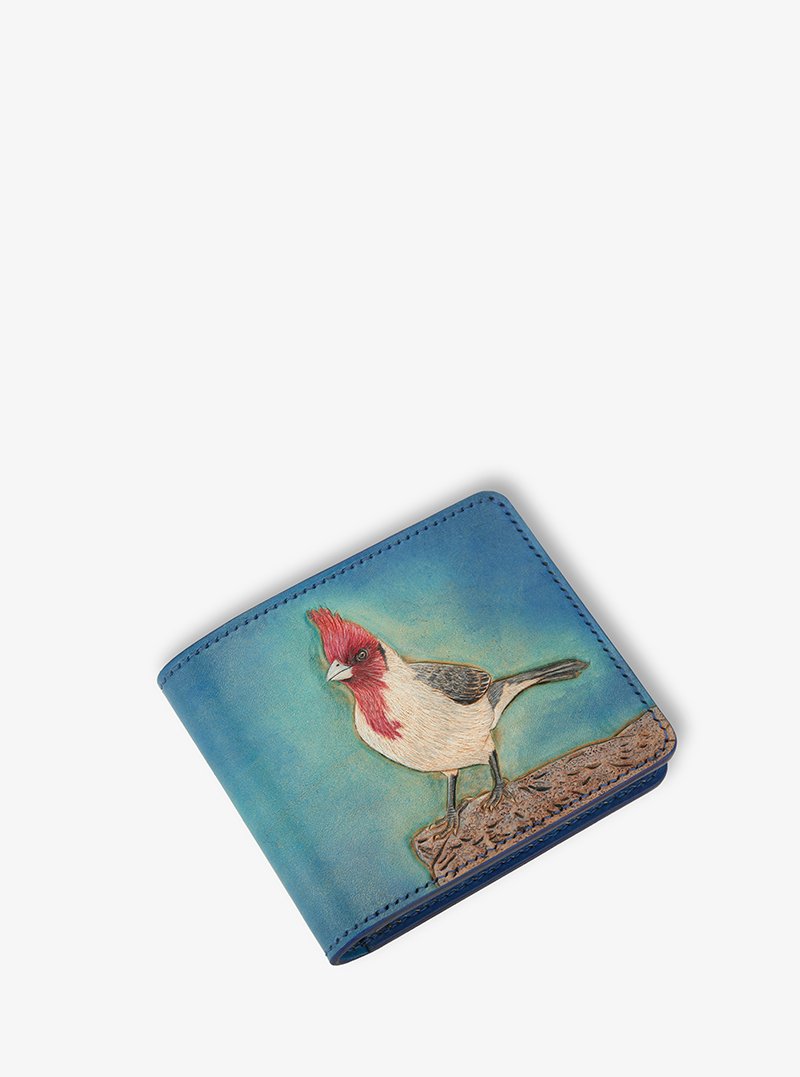 Alohaleather Hand Made Wallet With Red Crested Cardinal Bird - Image 3