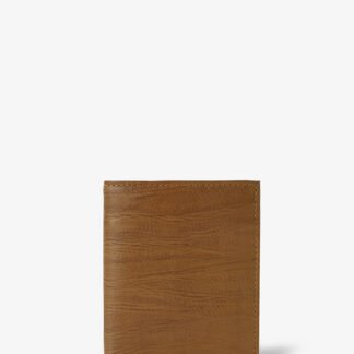 Bifold Mini Stand Wallet in Yellow Wooden Pattern Leather