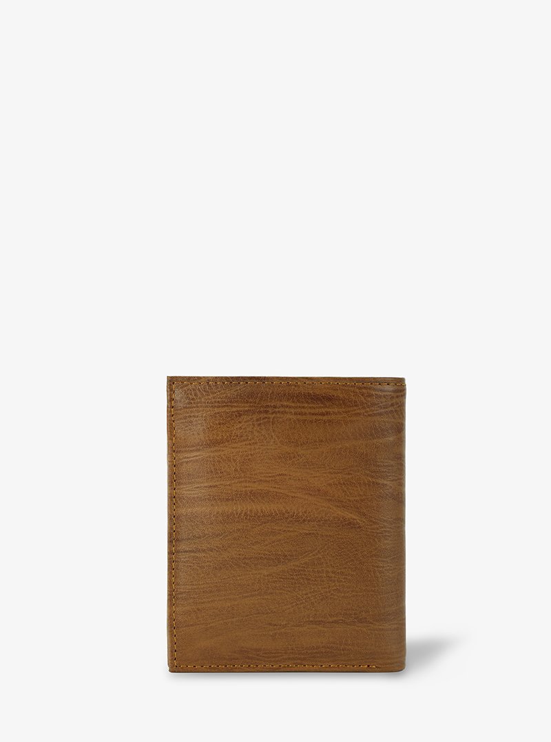 Alohaleather Bifold Mini Stand Wallet in Yellow Wood Pattern Leather - Image 2