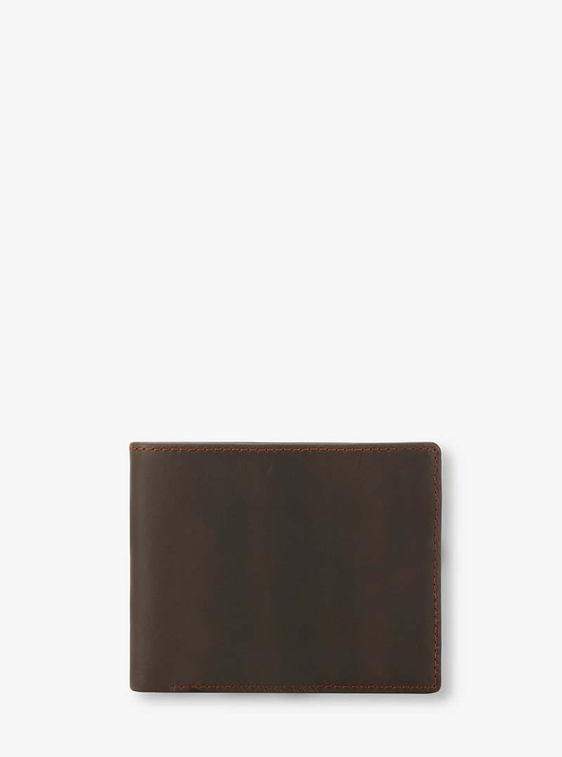 Bifold Wallet In Alohaleather Vintage Dark Brown Leather
