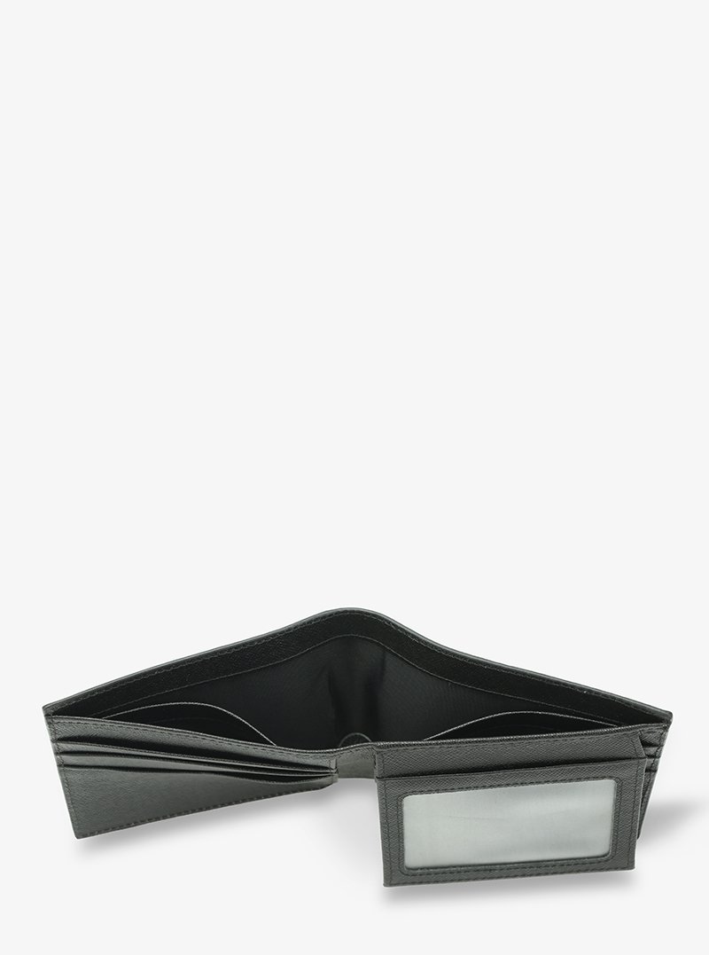 Alohaleather Bifold Wallet In Black Gray Taiga Leather - Image 4