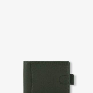 Bifold Wallet In Dark Green Taiga Leather