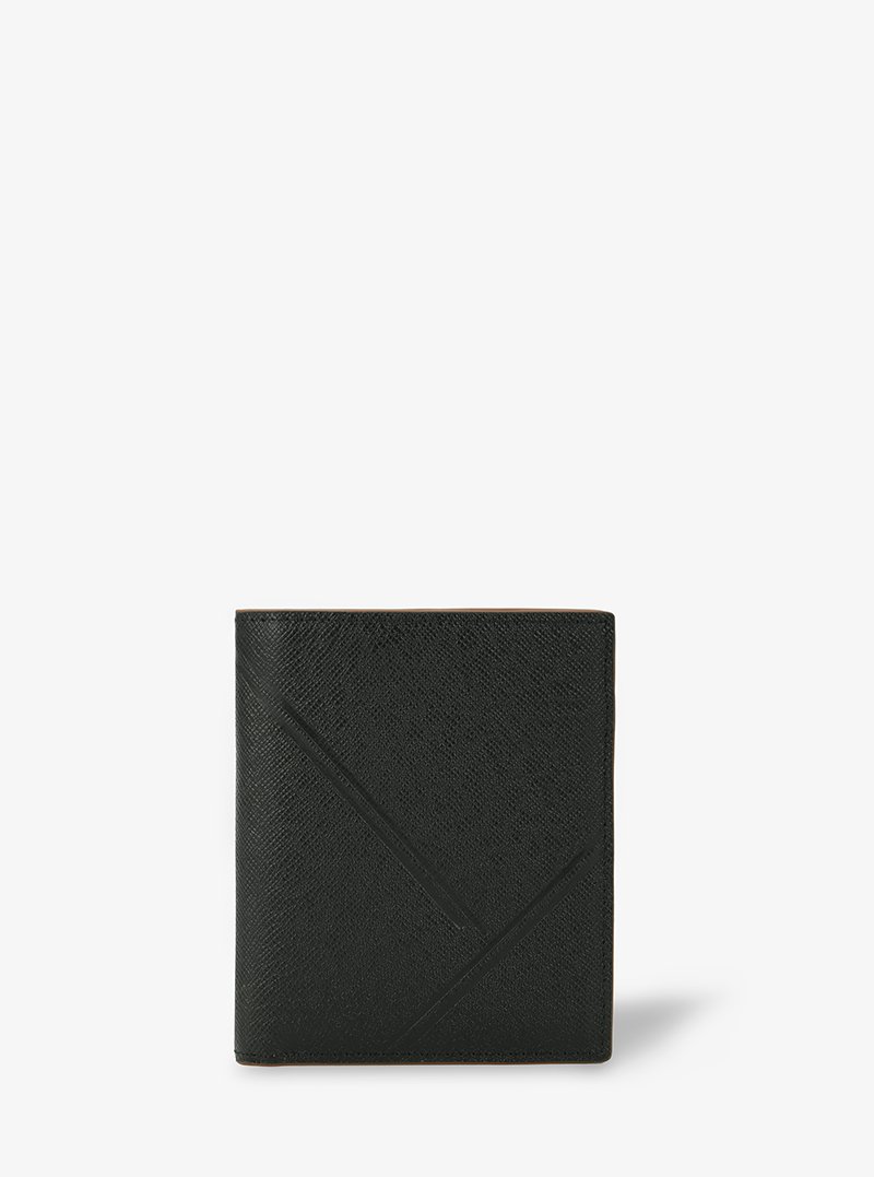 Bifold Wallet In Black AlohaLeather Taiga Y Stripe
