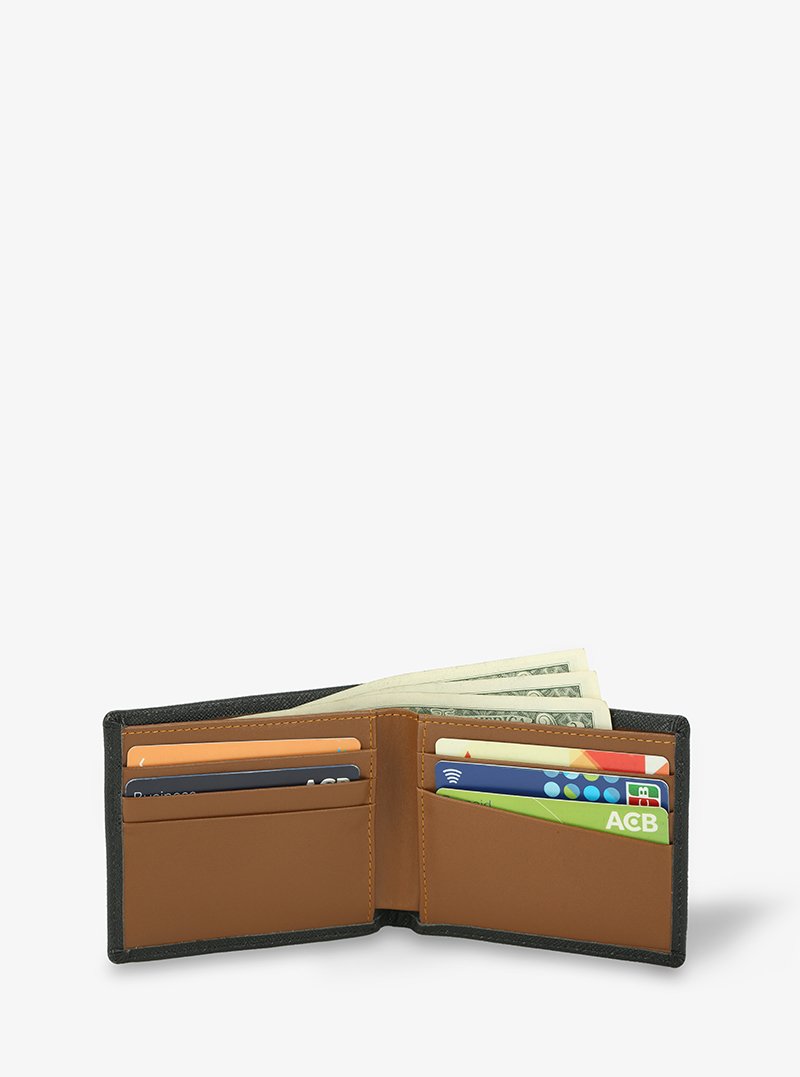 Alohaleather Bifold Wallet In Black Taiga Y Stripe - Image 5