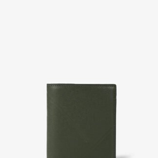 Bifold Stand Wallet In Green AlohaLeather Taiga Y Stripe