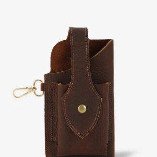 Mini Belt Wallet In Vintage Dark Brown Full Grain Leather