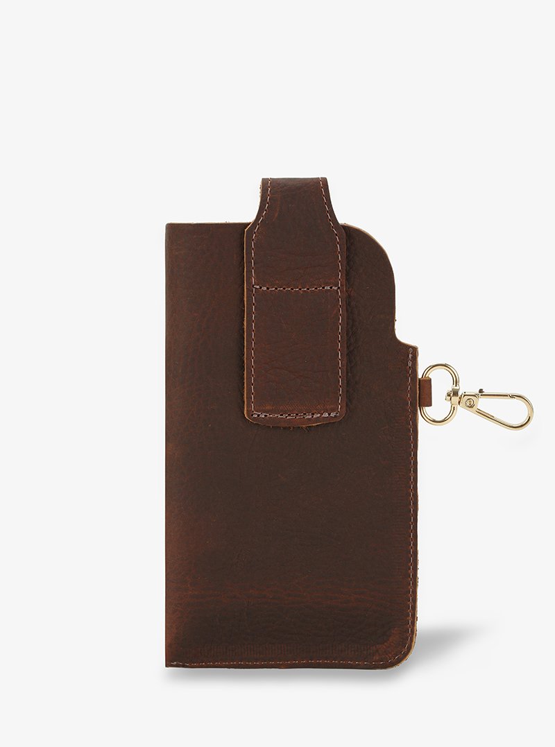 Alohaleather Mini Belt Wallet In Vintage Dark Brown Full Grain Leather - Image 3