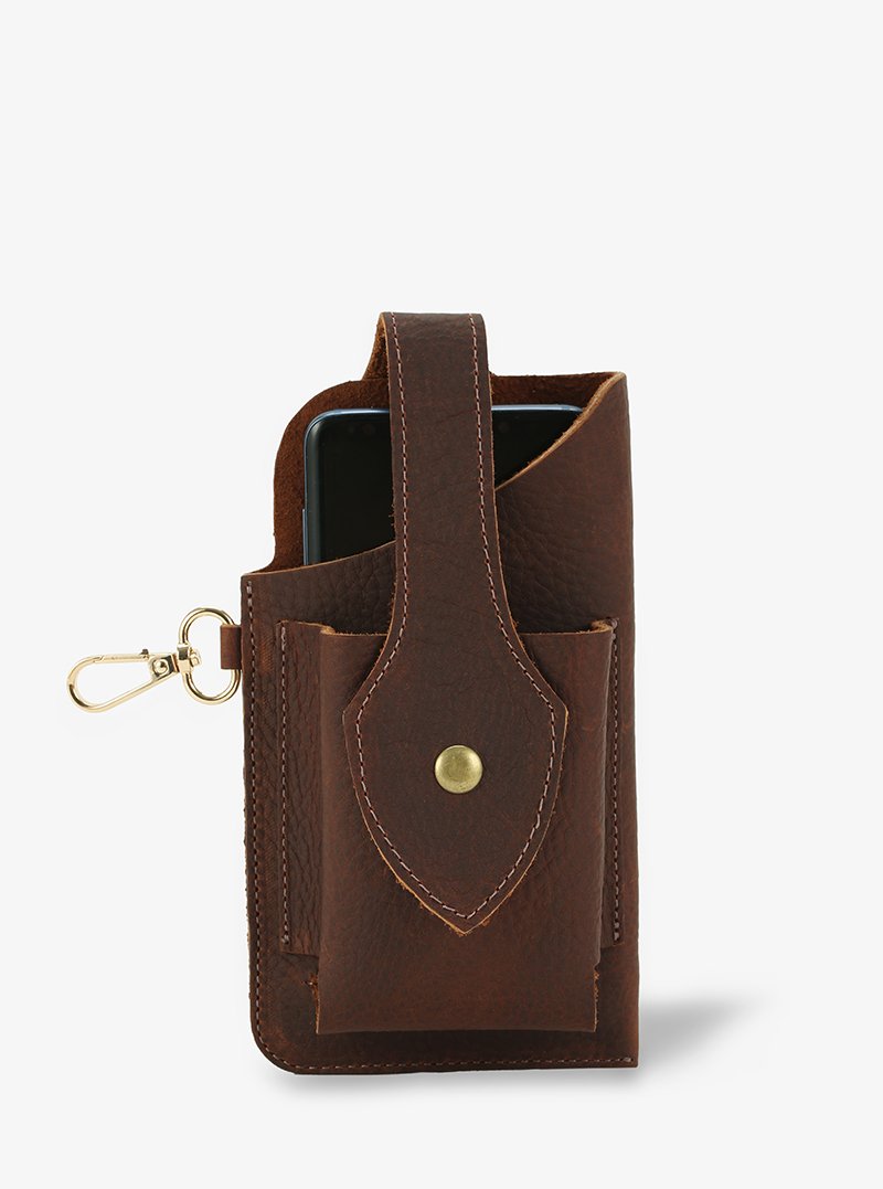 Alohaleather Mini Belt Wallet In Vintage Dark Brown Full Grain Leather - Image 4