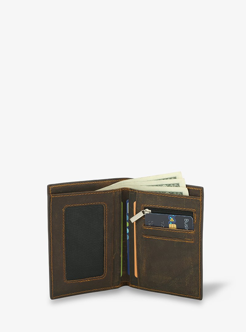 Alohaleather Vintage Stand Wallet With Zip Coin Pocket - Image 6