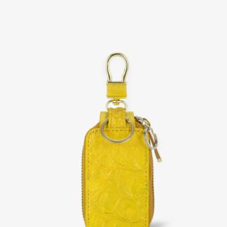 Key Chain Wallet in Yellow Alligator Leather