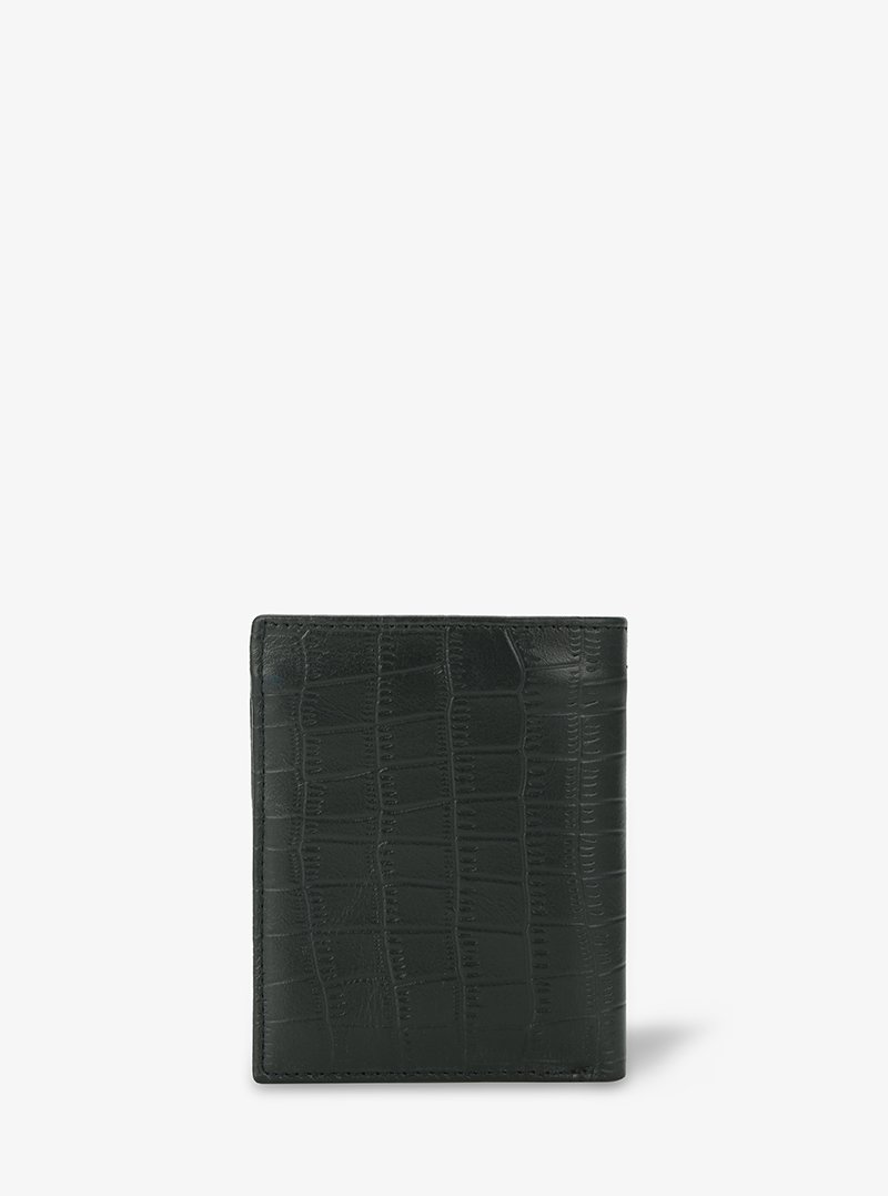 Alohaleather Black Waxy Leather Crocodile Pattern