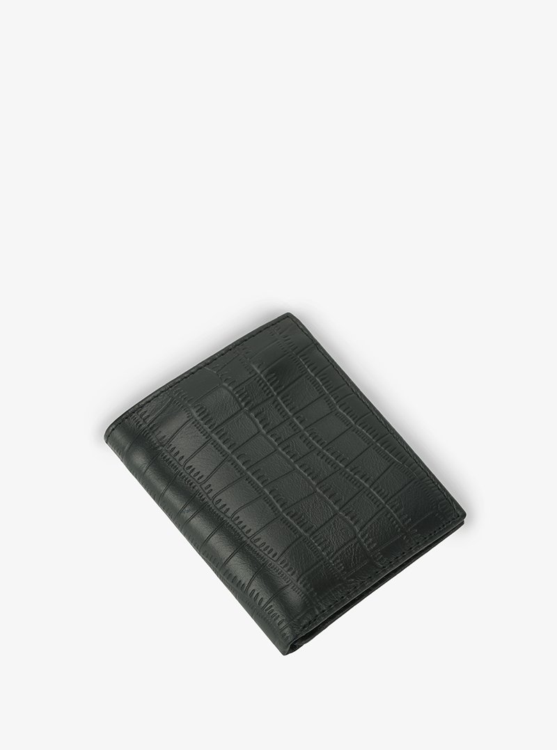 Alohaleather Bifold Stand Wallet In Black Alligator Pattern Leather - Image 4