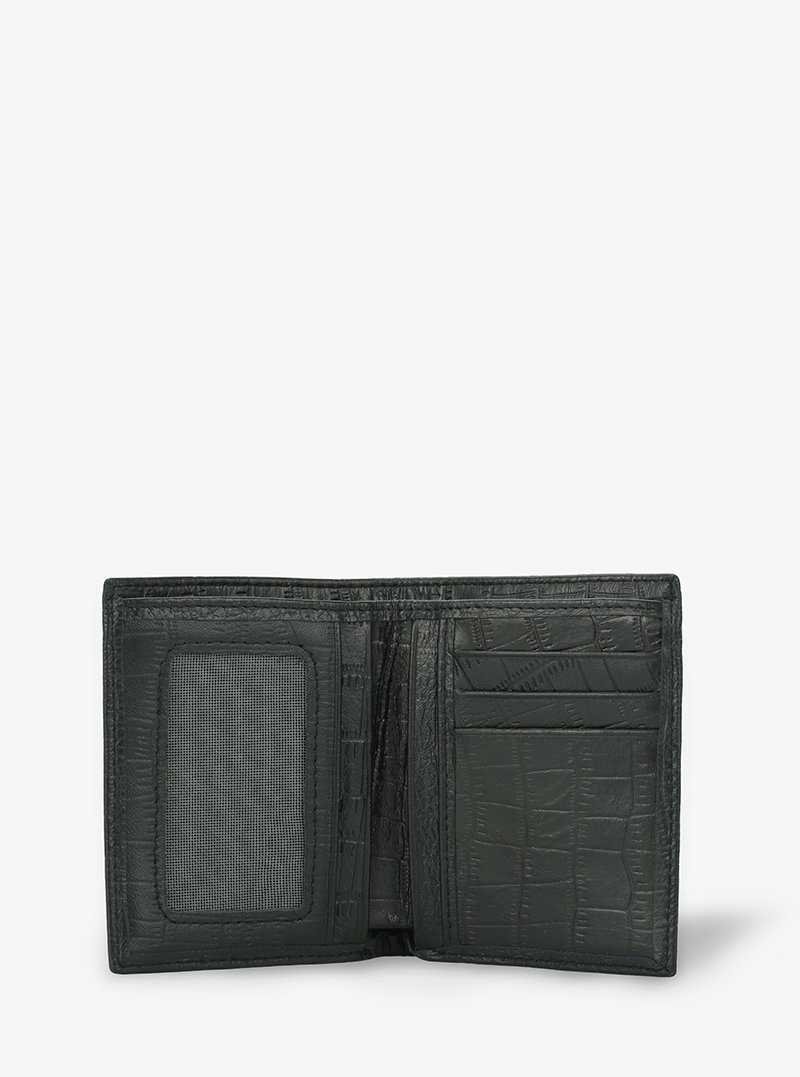 Alohaleather Bifold Stand Wallet In Black Alligator Pattern Leather - Image 3