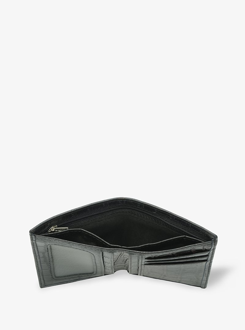 Alohaleather Bifold Stand Wallet In Black Alligator Pattern Leather - Image 2