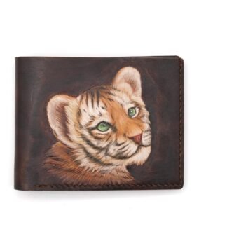 Alohaleather Hand carved Tiger leather | hand carved leather wallet | art on leather | art wallet | unique wallet