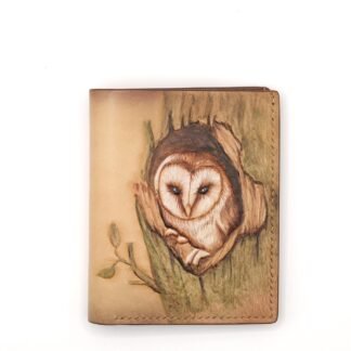 Alohaleather Hand-Carved Leather Wallet – Enchanting Owl Design