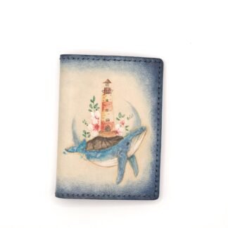 Alohaleather Hand-Carved Leather Wallet – Lighthouse Whale Mini Card Wallet
