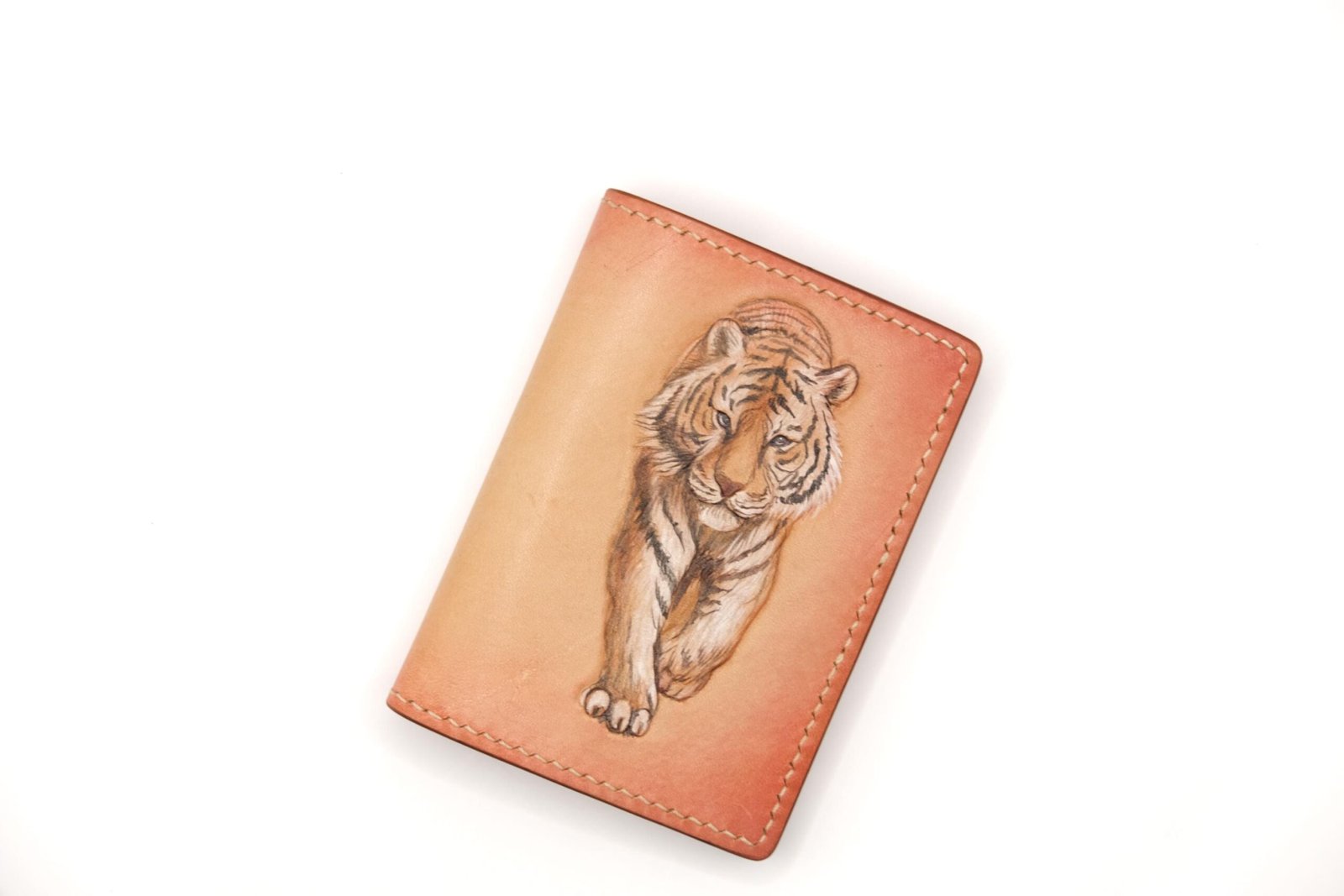Alohaleather Tiger Mini Card Wallet – Hand-Carved Leather Unique Gift - Image 7