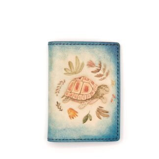 Alohaleather Hand-Carved Leather Wallet – Turtle Garden Mini Card Wallet