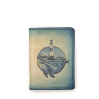 Alohaleather Hand-Carved Leather Wallet – Whale Lighthouse Mini Card Wallet