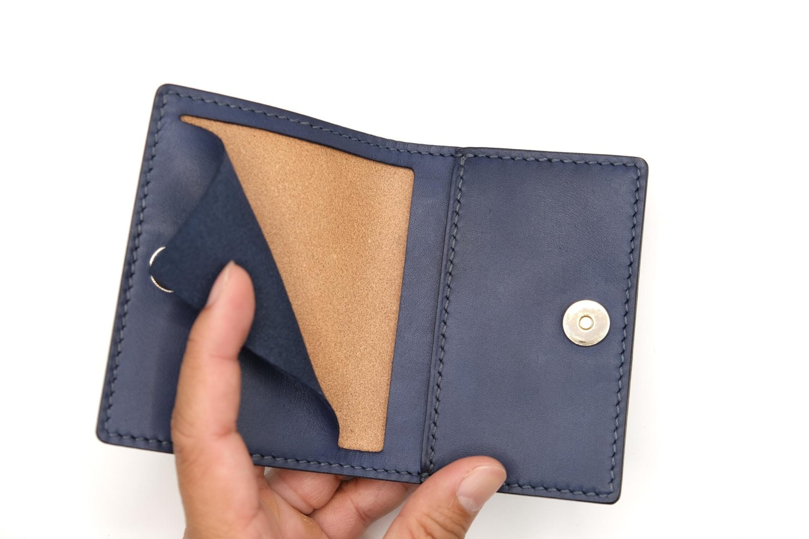 Hand-Carved Whale Mini Leather Wallet – Ocean Lover Gift, Handmade Slim Wallet, Whale Wallet - Image 2