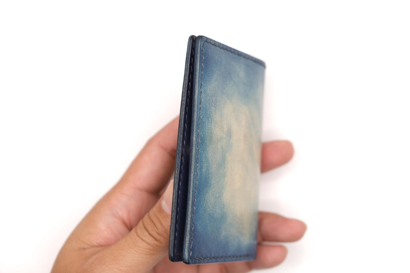 Mini Leather Wallet with Hand-Carved Blue Sea Turtle – Honu Wallet, Ocean Lover Gift, Marine Life Art - Image 7