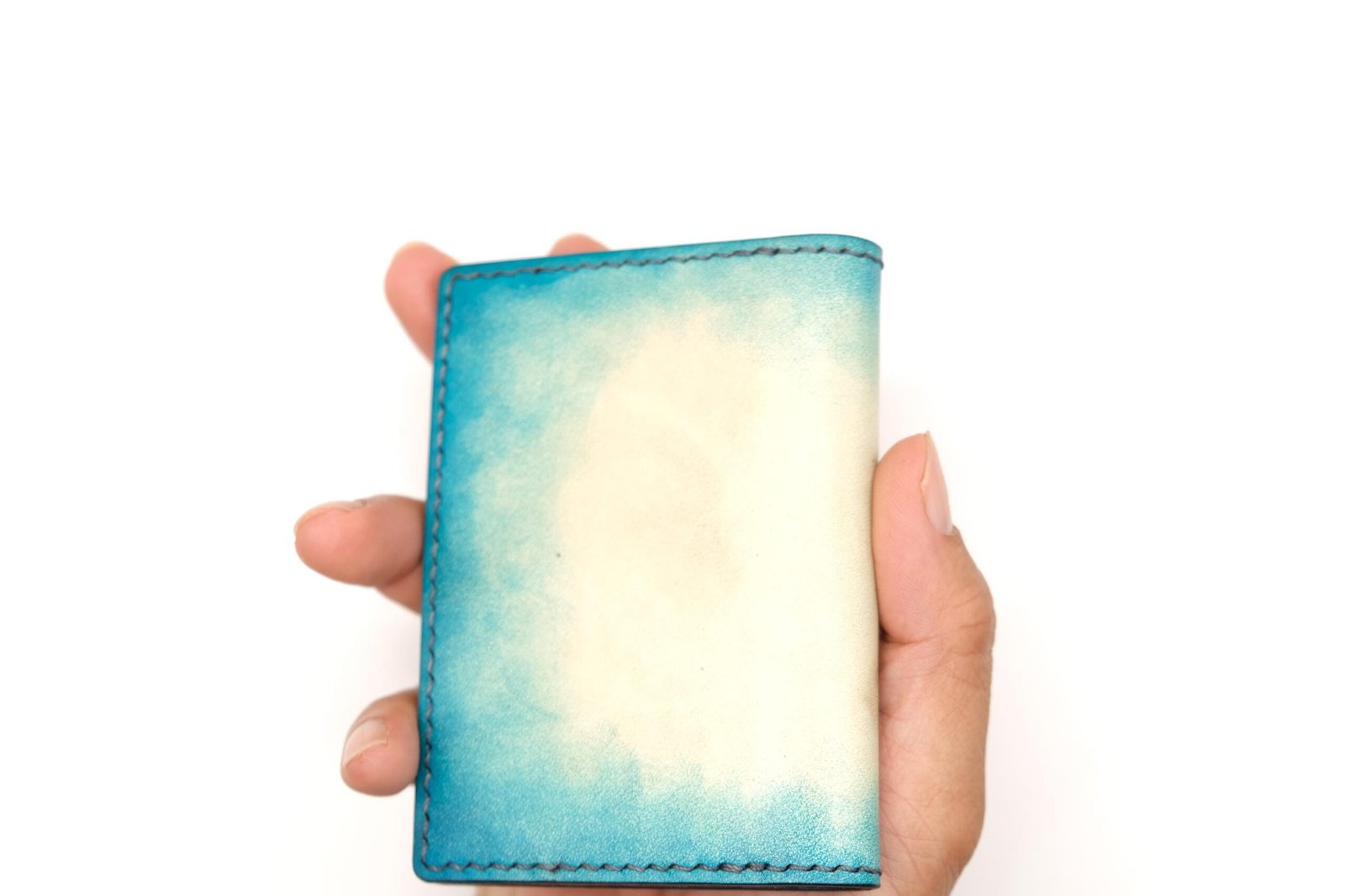 Mini Leather Wallet with Hand-Carved Baby Sea Turtle – Handmade Ocean Wallet – Minimalist Wallet – Gift for Turtle Lovers - Image 9