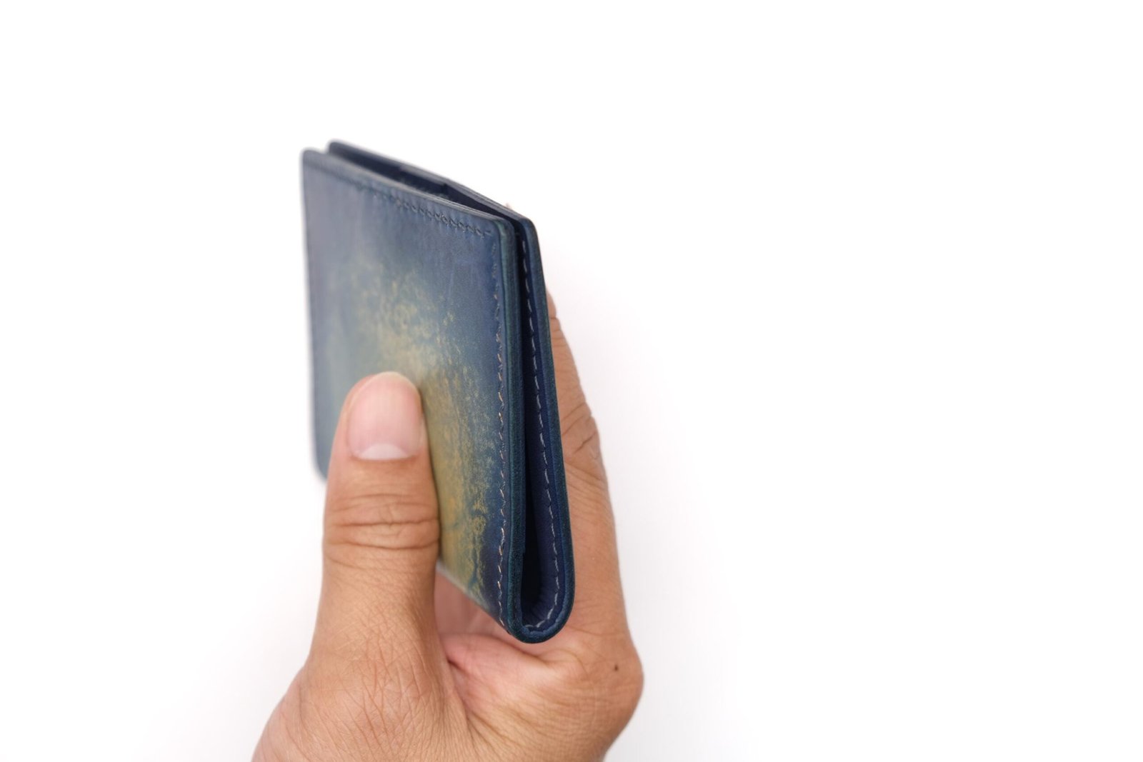 Mini Leather Wallet with Hand-Carved Eagle – Handmade Leather Wallet, USA Gift for Him - Image 8