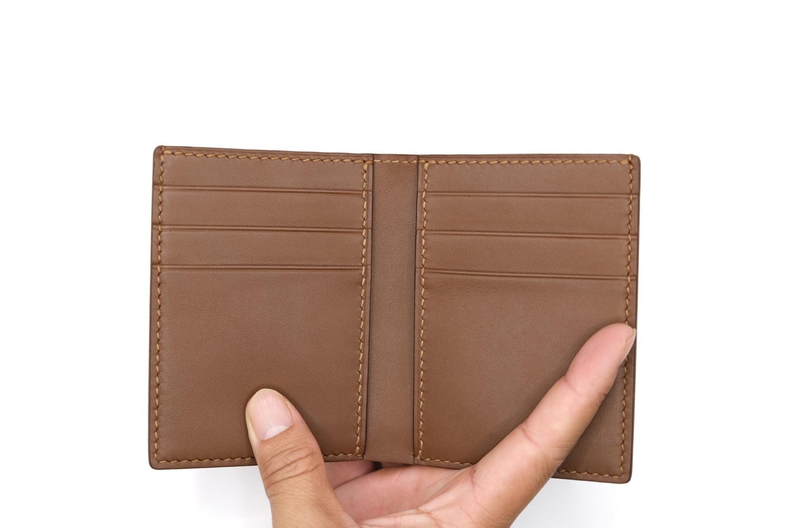 Vertical Bifold Leather Wallet with Hand-Carved Christmas Hamster – Holiday, Winter Art Wallet - Image 5