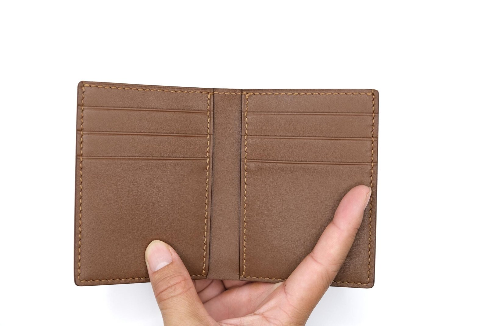 Vertical Bifold Leather Wallet with Hand-Carved Christmas Hamster – Holiday, Winter Art Wallet - Image 6