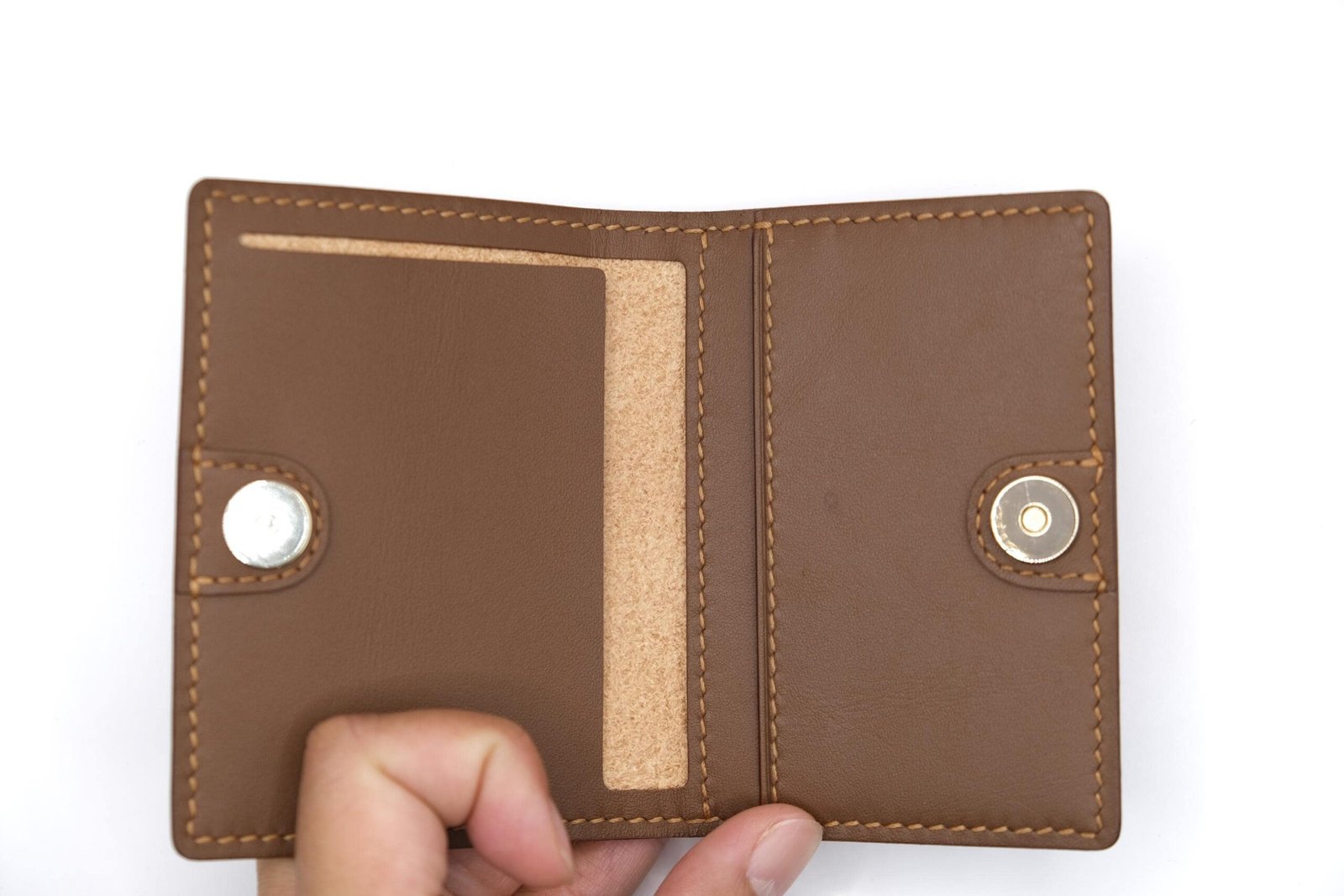 Mini Leather Wallet with Hand-Carved Hamster and Cherry – Handmade Adorable Gift - Image 2