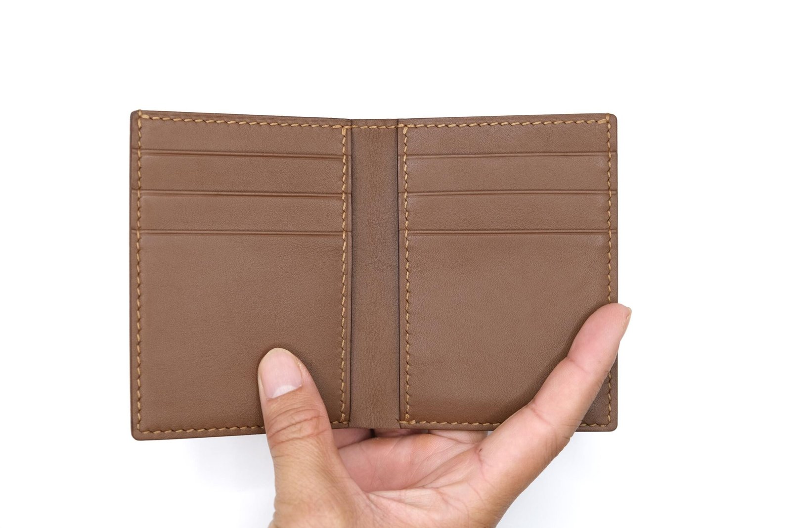 Tall Bifold Leather Wallet with Hand-Carved Squirrel Design - Image 8