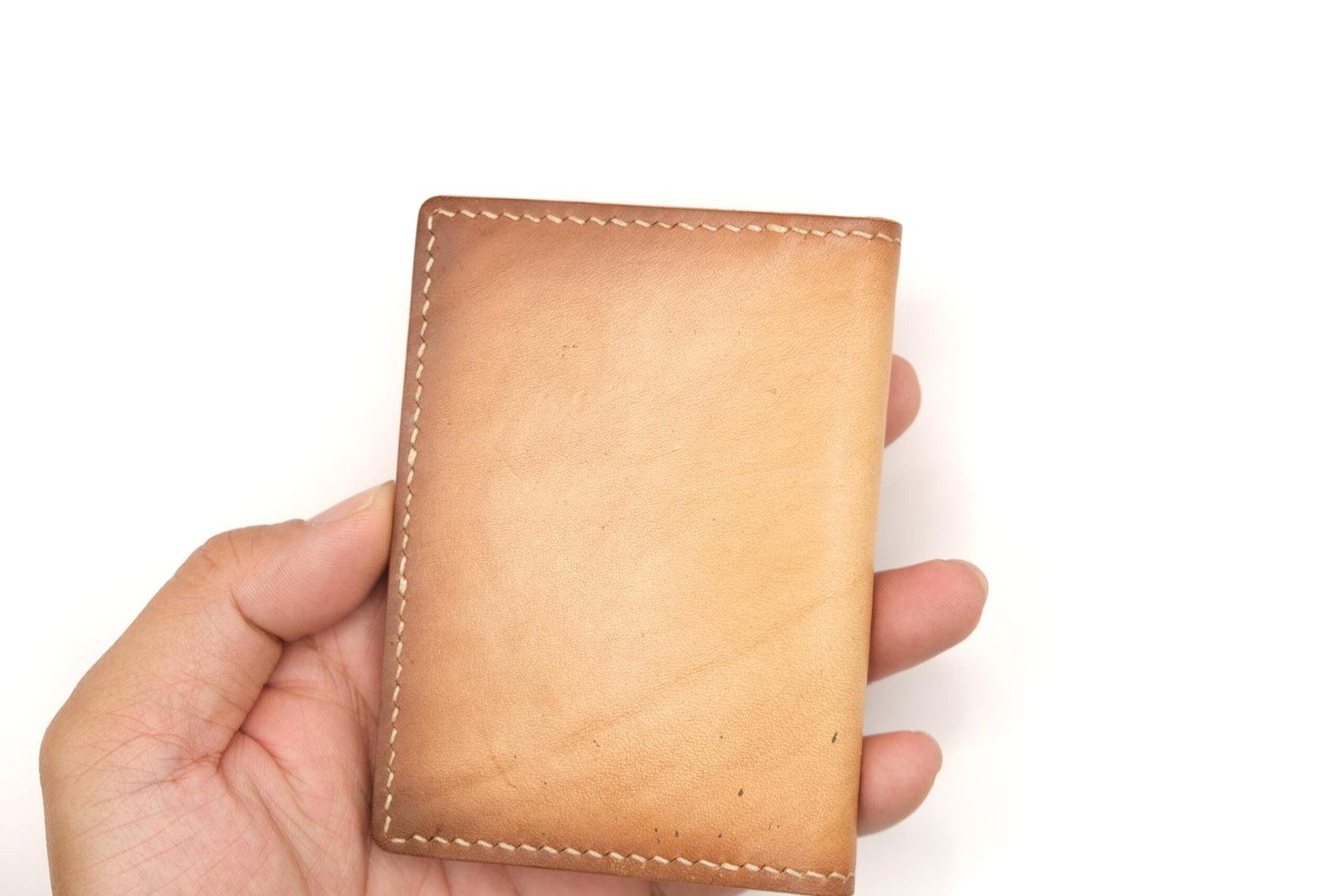 Mini Leather Wallet with Hand-Carved Magnolia – Pink Flower Wallet, Botanical Gift, Handmade Leather Slim Wallet - Image 8