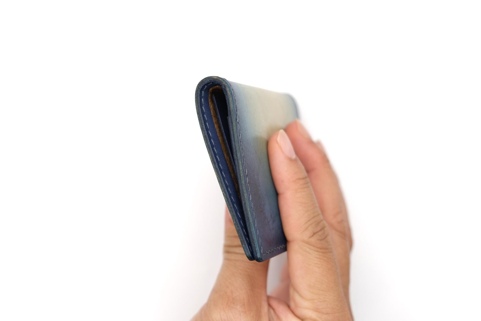 Mini Leather Wallet with Hand-Carved Whale and Roses – Floral Ocean Wallet, Whale Lover Gift - Image 7