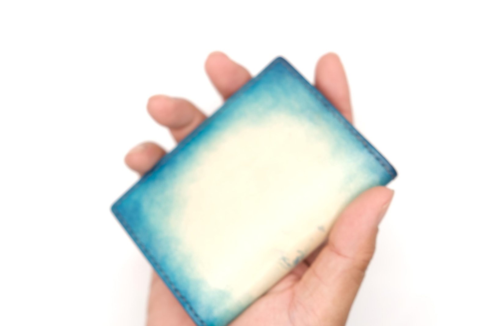 Mini Leather Wallet with Hand-Carved Whale – Blue Ocean Slim Wallet, Gift for Ocean Lovers - Image 8