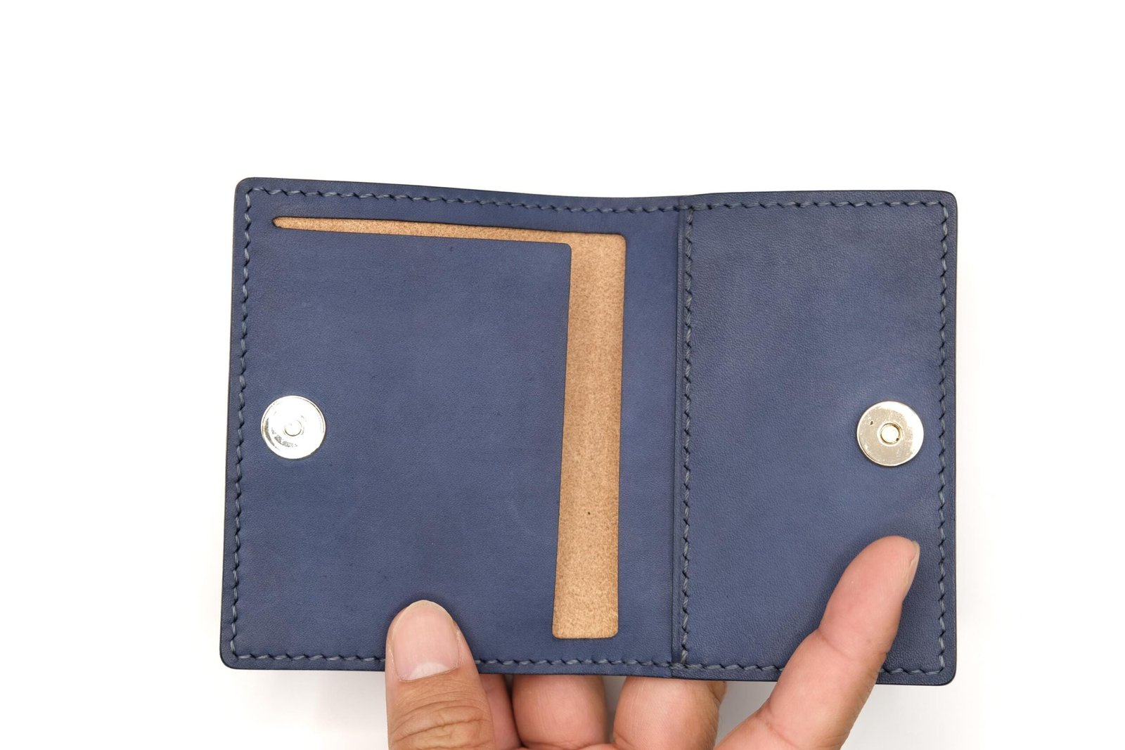 Mini Leather Wallet with Hand-Carved Rainbow Trout – Handmade Gift for Fishermen - Image 2