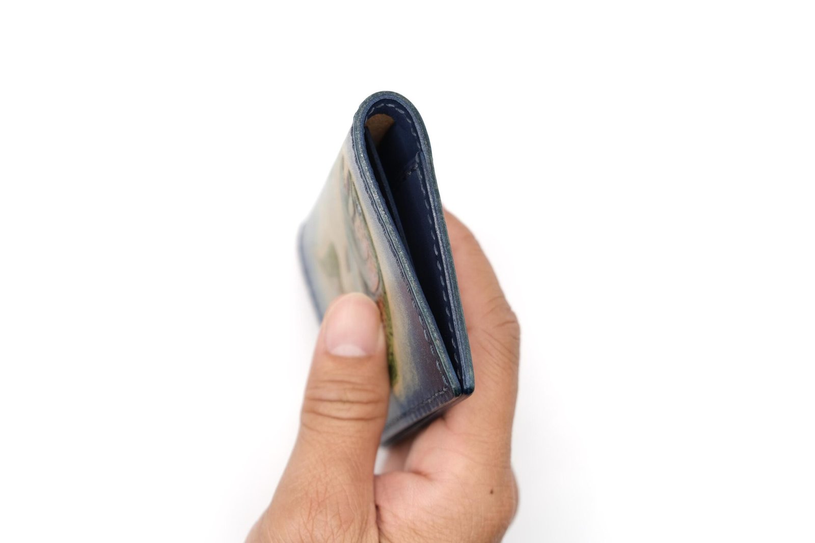 Mini Leather Wallet with Hand-Carved Rainbow Trout – Handmade Gift for Fishermen - Image 8