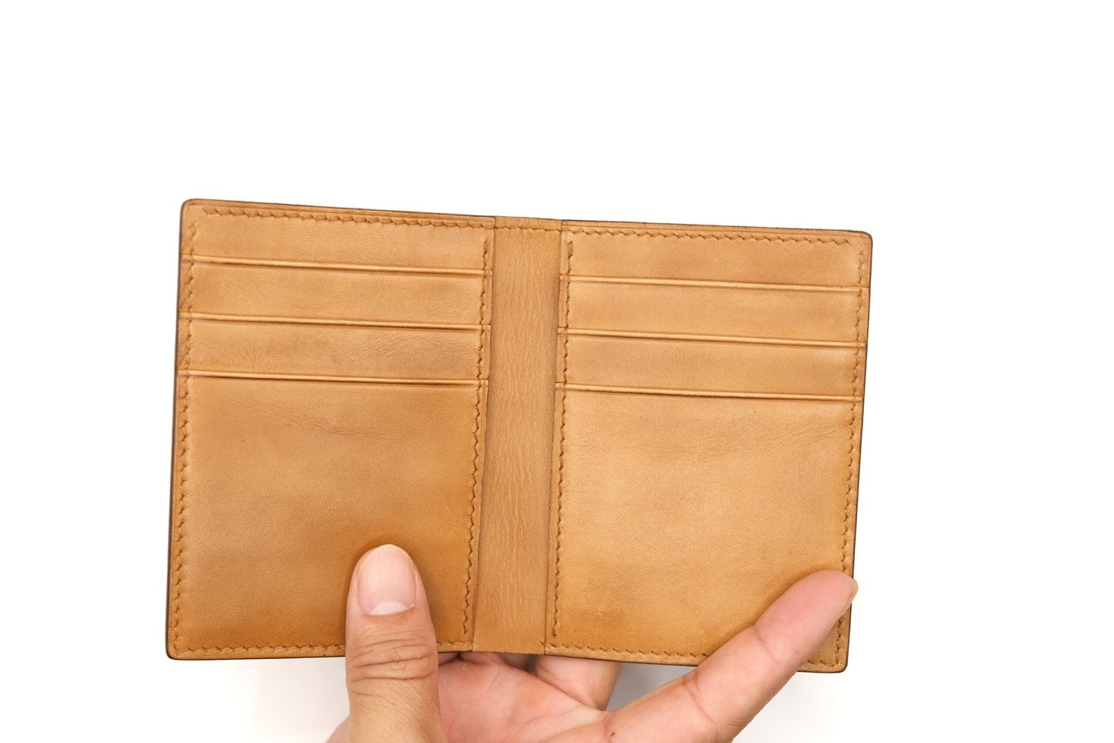 Tall Bifold Leather Wallet with Hand-Carved Lotus Flower – Floral Leather Wallet – Handmade Women’s Wallet - Image 5