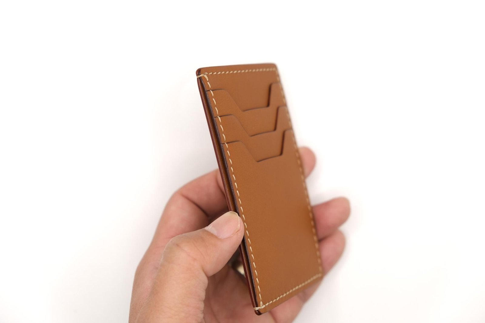 Hand-Carved Leather Card Holder with Barn Owl – Woodland Slim Wallet - Image 9