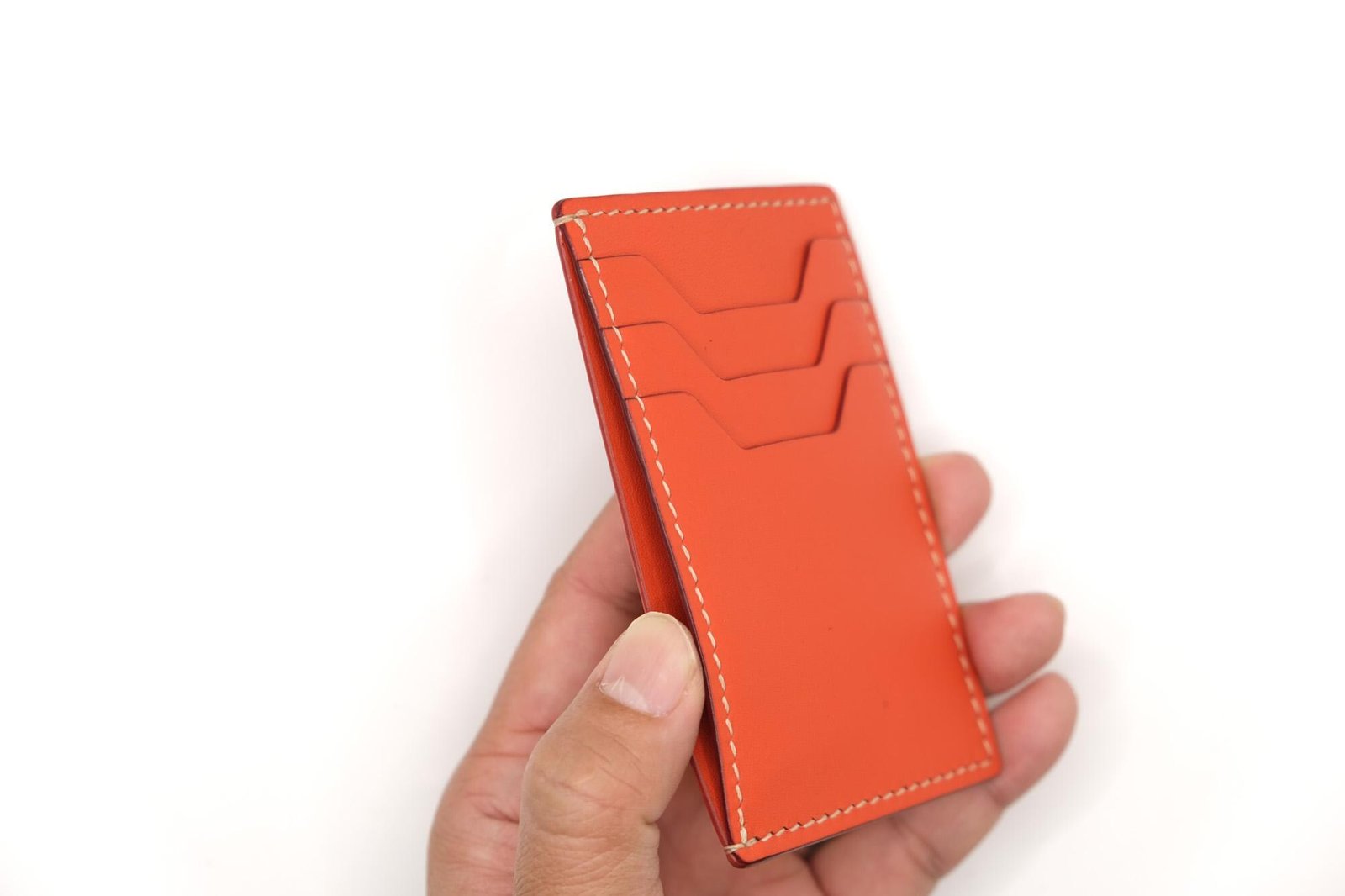 Hand-Carved Leather Card Holder with Mushrooms – Slim Wallet – Handmade Forest-Inspired Leather Card Case - Image 9