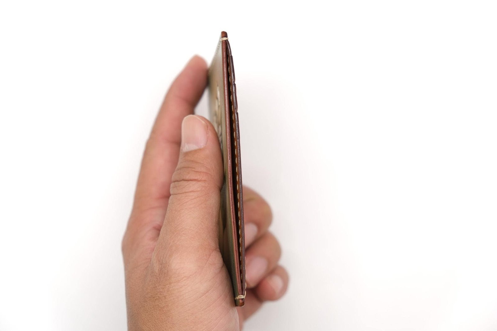 Hand-Carved Leather Card Holder with Lily of the Valley – Hand-Painted Floral Leather Card Case – Best Gift for Her - Image 10