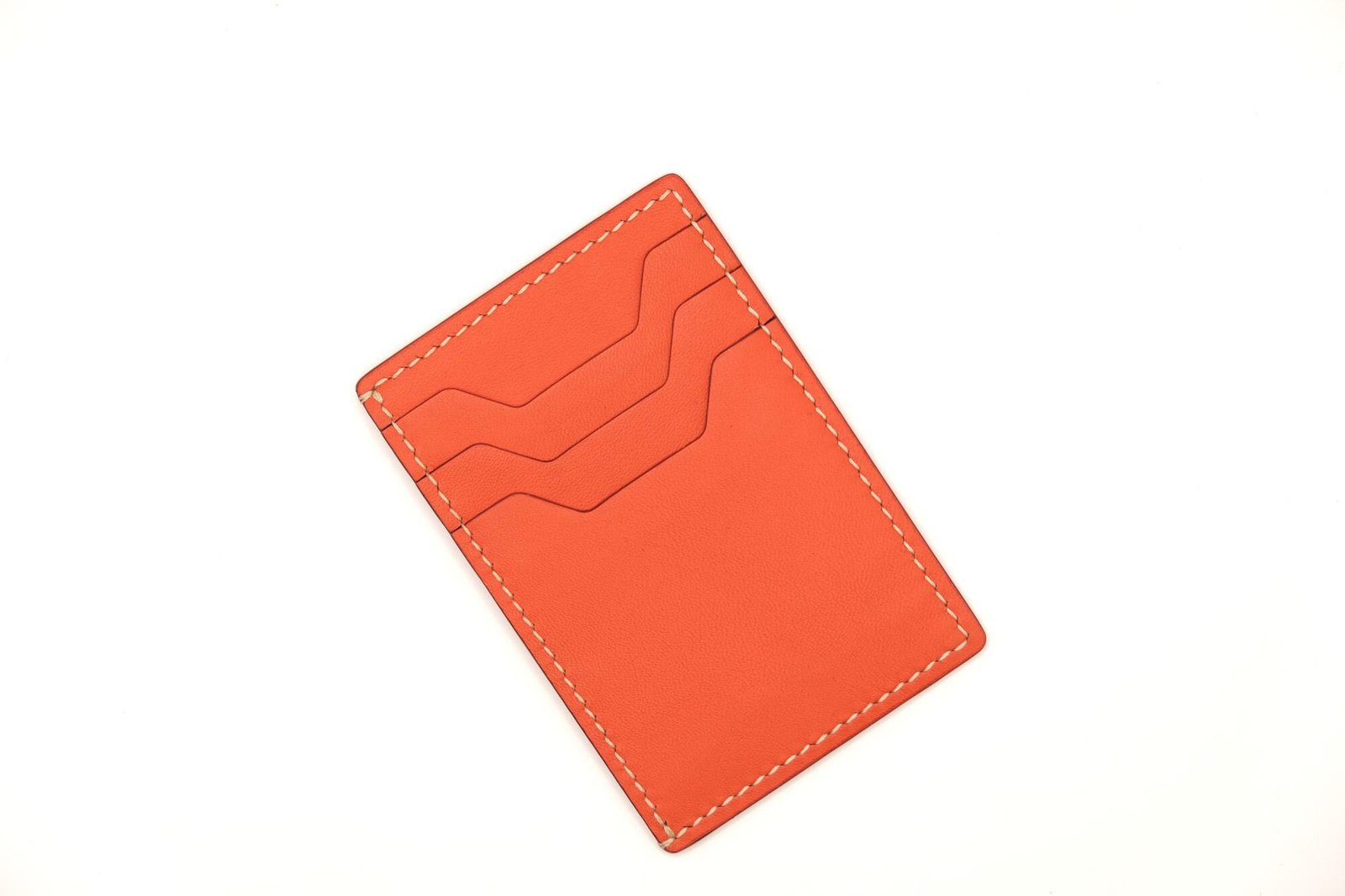 Hand-Carved Leather Card Holder with Smiling Tabby Cat – Cute Cat Slim Wallet – Gift for Cat Lovers - Image 4