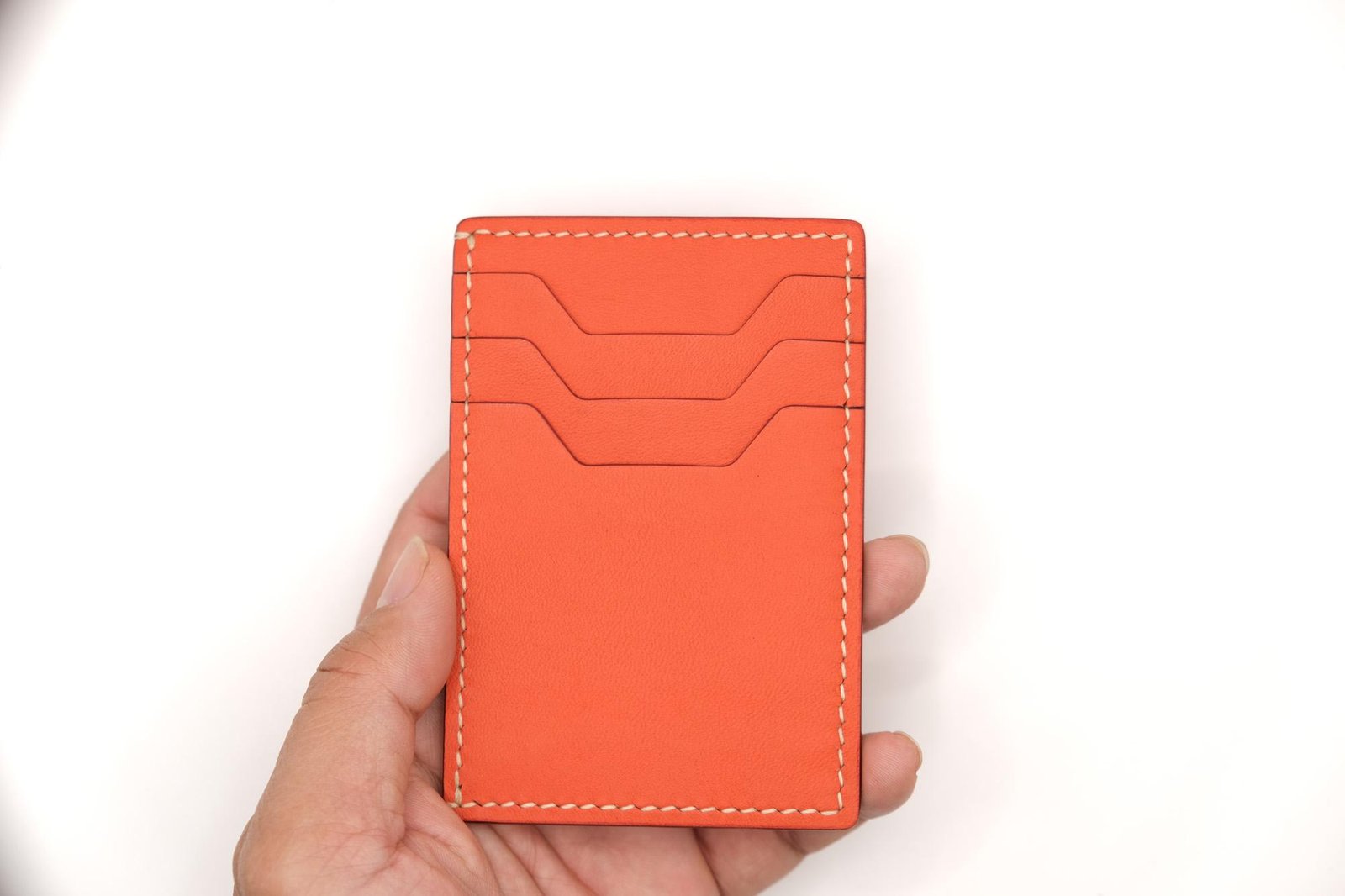 Hand-Carved Leather Card Holder with Smiling Tabby Cat – Cute Cat Slim Wallet – Gift for Cat Lovers - Image 7