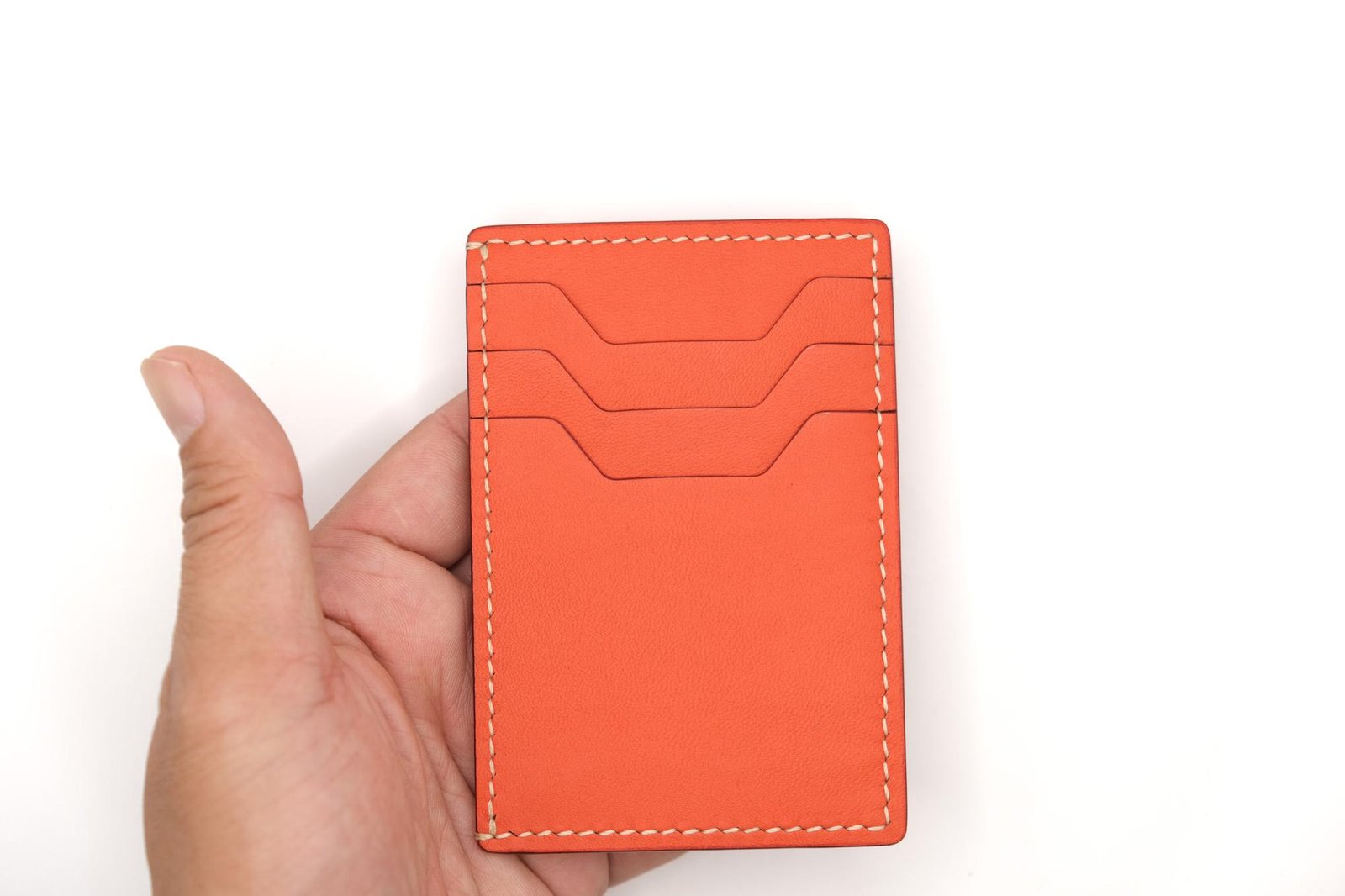 Hand-Carved Leather Card Holder with Smiling Tabby Cat – Cute Cat Slim Wallet – Gift for Cat Lovers - Image 9