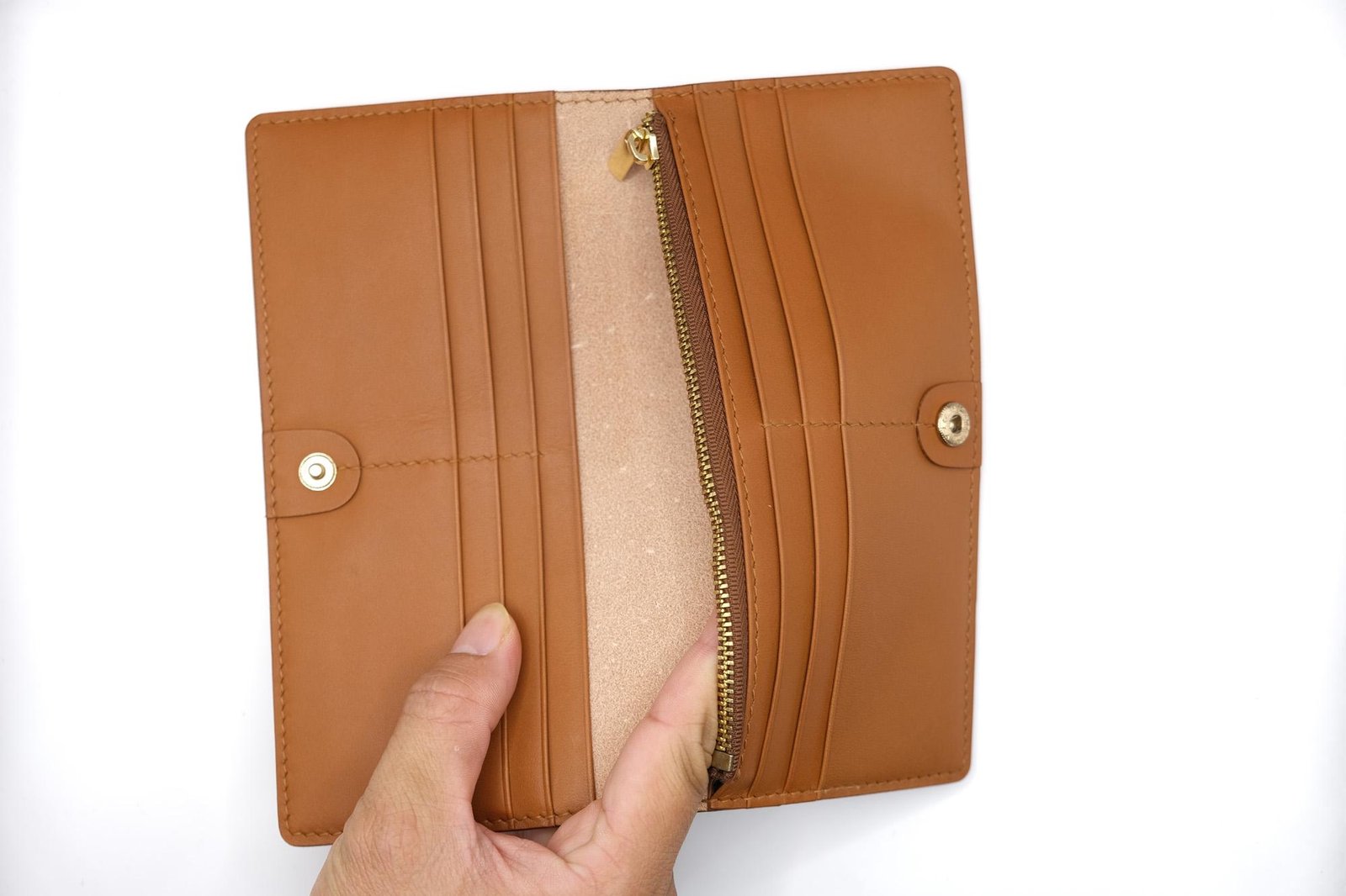 Hand-Tooled Leather Long Wallet with Bird and Blossoms – Handmade Leather Wallet with Long-Tailed Bird - Image 10